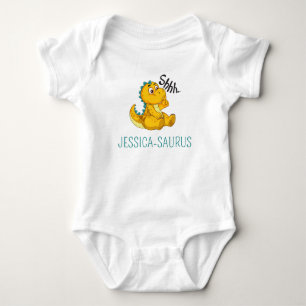 Personalised Cute Name Dinosaur Baby Bodysuit