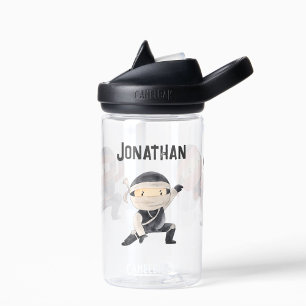 Personalised Cute Ninja Kids   Custom Name  Water Bottle