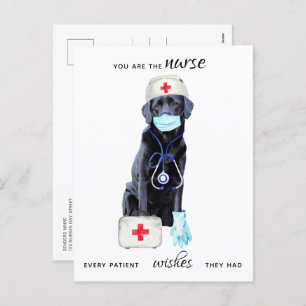 Personalised Cute Nursing Dog Nurses Day Holiday Postcard