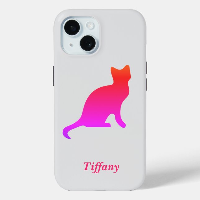 Personalised cute ombre cat  Case-Mate iPhone case (Back)