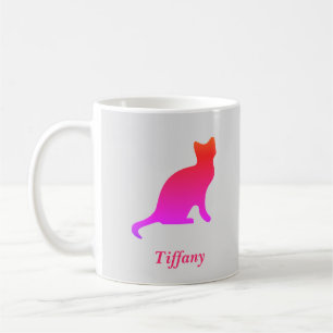 Personalised cute ombre cat coffee mug