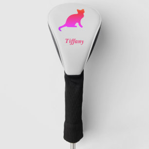 Personalised cute ombre cat golf head cover