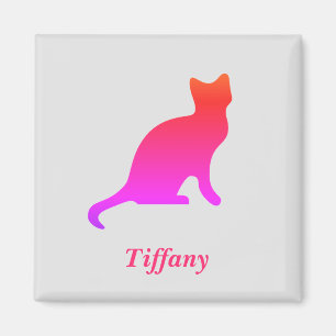 Personalised cute ombre cat magnet