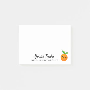 Personalised cute orange fruit cartoon dietician post-it notes