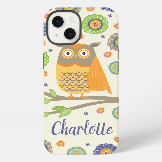 Personalised Cute Owl Pattern iPhone Case (Back)