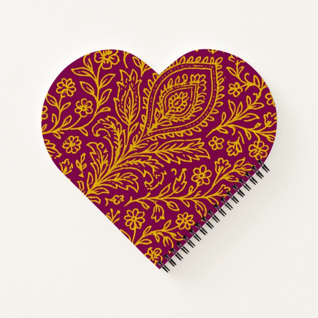 Personalised Cute Paisley Floral Print Notebook (Back)