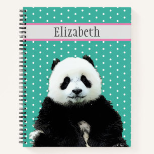 Personalised Cute Panda Bear Animal Name Kid's Notebook