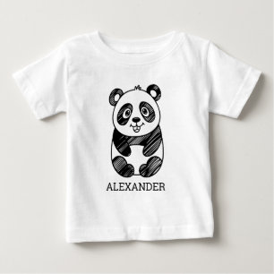 Personalised Cute panda doodle, gifts for kids Baby T-Shirt