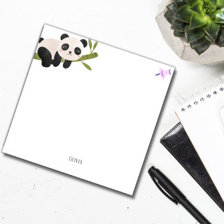 personalised cute panda on a branch Post-It Notes