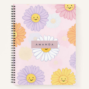 Personalised Cute Pastel Daisy Flower  Notebook