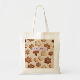Personalised Cute Pastel Gingerbread Cookie Tote Bag