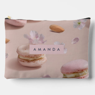 Personalised Cute Pastel Macaron Almond Flower Accessory Pouch