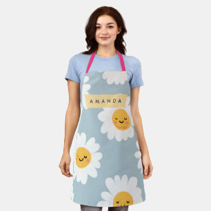 Personalised Cute Pastel Smiling Daisy Apron