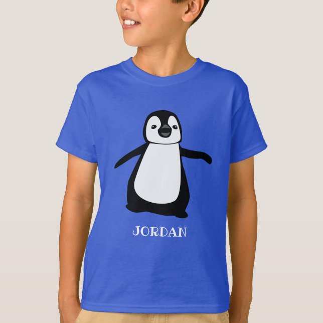 Personalised cute penguin illustration Boy T-Shirt (Front)