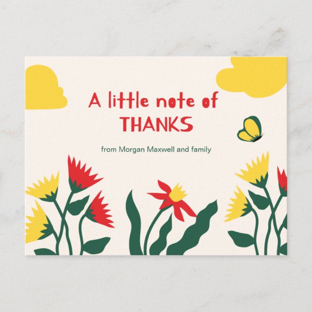 Personalised - Cute Personal Thank You Postcard (Front)