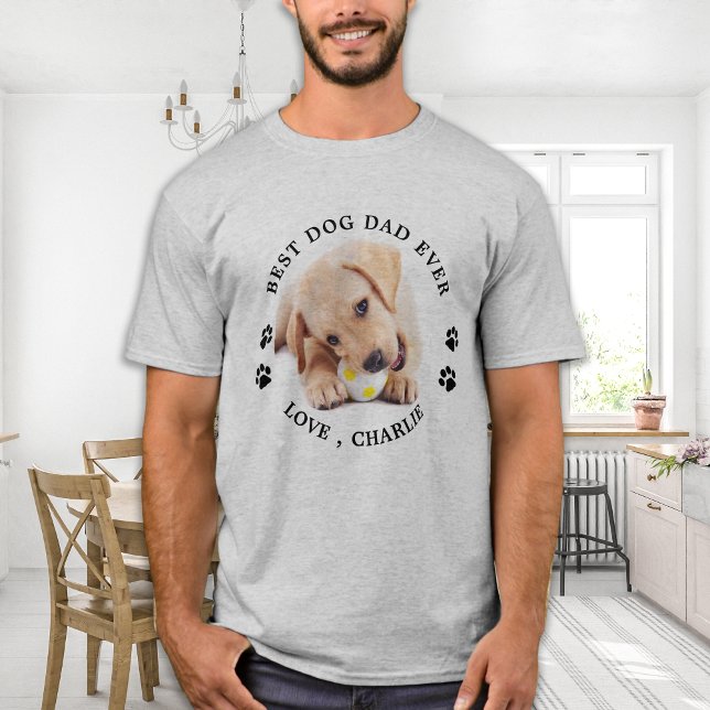 Personalised Cute Pet Photo Best Dog Dad Ever T-Shirt (Creator Uploaded)