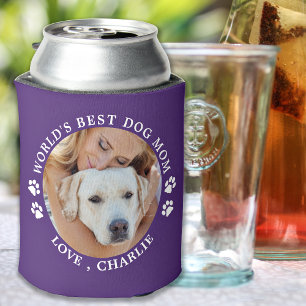 Personalised Cute Pet Photo Worlds Best Dog Mum Can Cooler