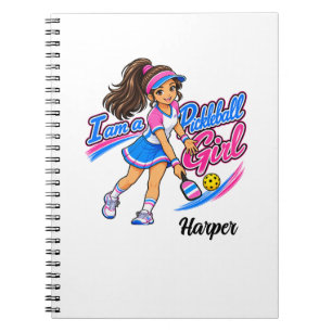 Personalised Cute Pickleball Girl Notebook