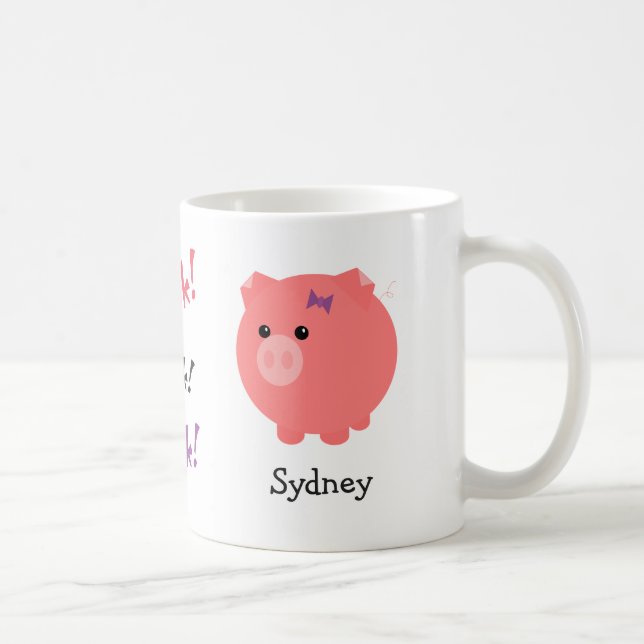 Personalised Cute Pig Cup (Right)