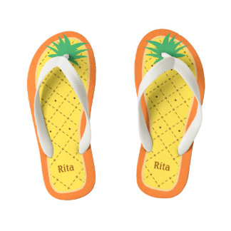 Personalised Cute Pineapple Funny Tropical Fruit Kid's Jandals