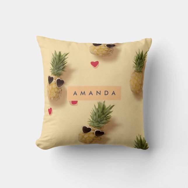 Personalised Cute Pineapple Pattern Cushion (Front)