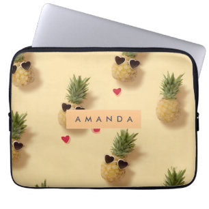 Personalised Cute Pineapple Pattern Laptop Sleeve