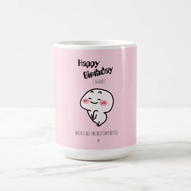 Personalised cute pink birthday mug (Center)