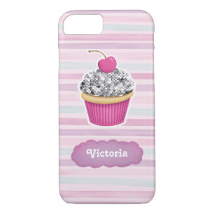 Personalised Cute Pink Cupcake Case-Mate iPhone Case