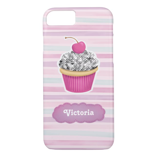 Personalised Cute Pink Cupcake Case-Mate iPhone Case (Back)
