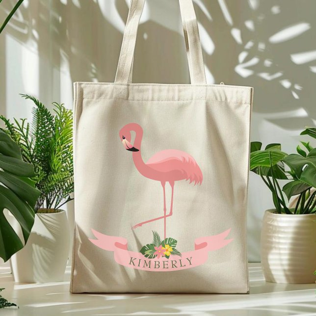 Personalised Cute Pink Flamingo  Tote Bag (Creator Uploaded)