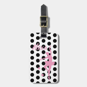 Personalised Cute Pink Kids Ballerina luggage tag