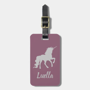 Personalised Cute Pink Kids Unicorn luggage tag