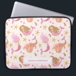 Personalised Cute Pink Mermaid Laptop Sleeve<br><div class="desc">A cute pink mermaid pattern decorates this laptop sleeve. Personalise it with your name. Makes a fun gift for a girl. Designed for you by
Blackberry Boulevard.</div>