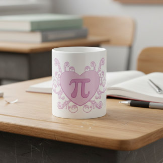 Personalised Cute Pink Number Pi Mug