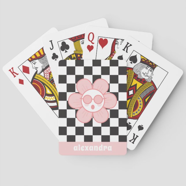 Personalised Cute Pink Playing Cards (Back)