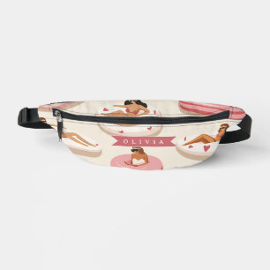 Personalised Cute Pink Pool Float Summer Aesthetic Bum Bags