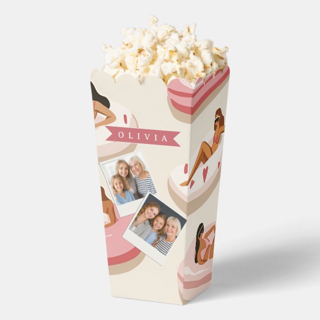 Personalised Cute Pink Pool Float Summer Aesthetic Favour Box (Popped)