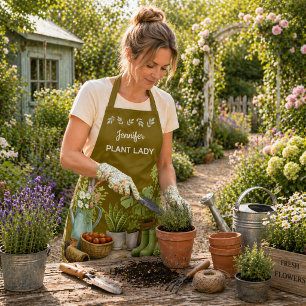 Personalised cute Plant Lady garden Apron
