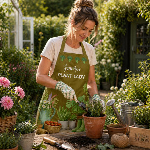 Personalised cute Plant Lady garden Apron