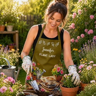 Personalised cute Plant Lady garden Apron