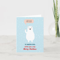 Personalised Cute Polar Bear says Hello