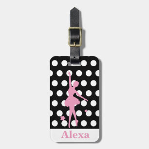 Personalised Cute pretty ballerina polka dots Luggage Tag