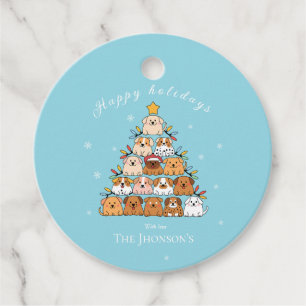 Personalised cute puppies Christmas tree dog lover Favour Tags