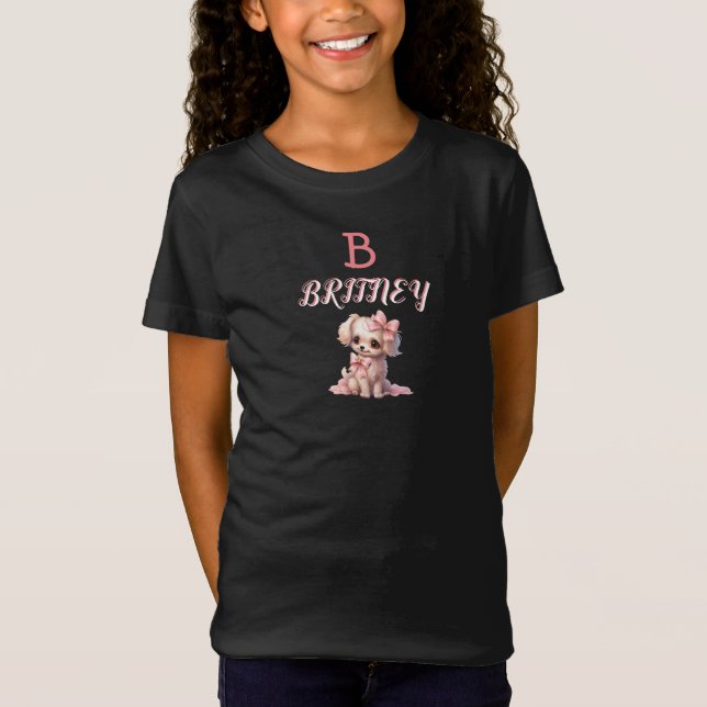 Personalised Cute Puppy Monogram T-Shirt (Front)