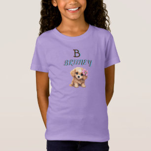 Personalised Cute Puppy Monogram T- T-Shirt