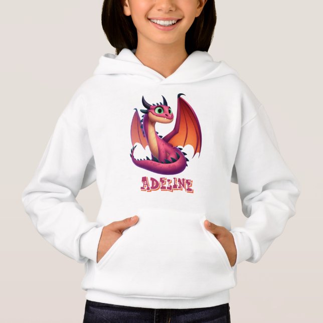 Personalised Cute purple/red cartoon dragon (Front)