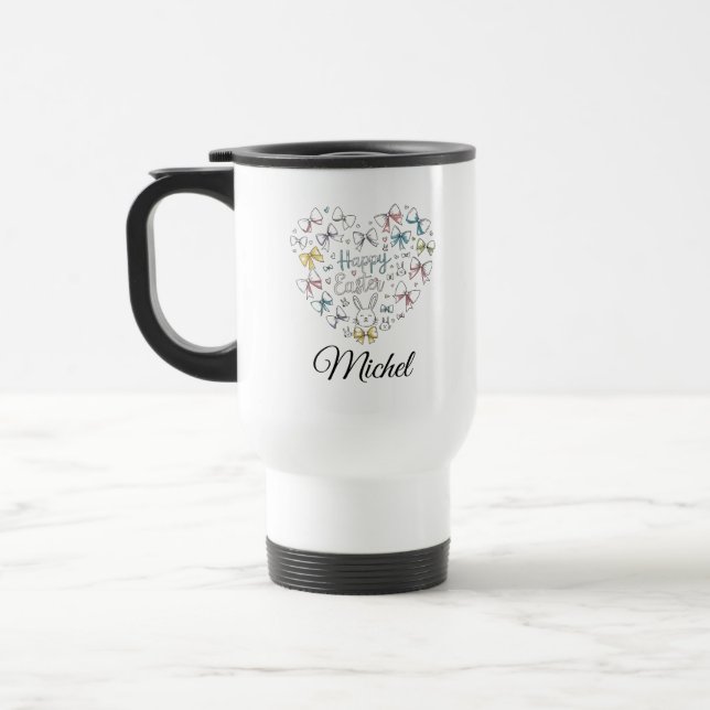 Personalised Cute Rabbit Bunny Coffee Mug (Left)