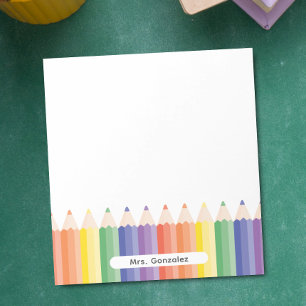 Personalised Cute Rainbow Teacher Appreciation Notepad