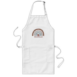 Personalised Cute Rainbow Teacher   Custom Name Long Apron