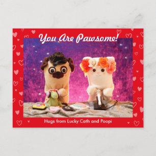 Personalised Cute Red Stylish Hearts Photo Postcard